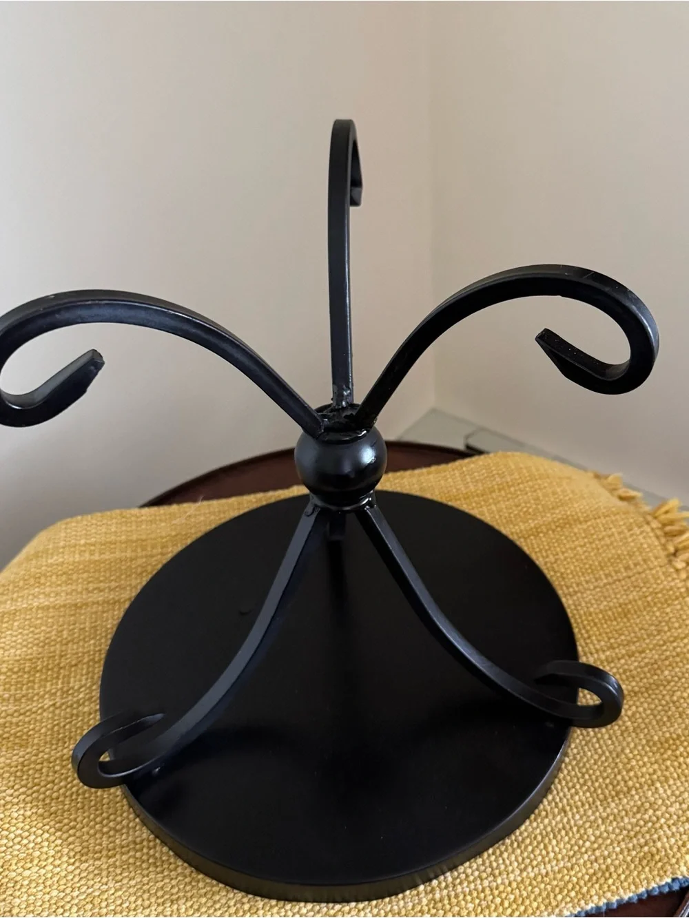 Black Wrought Iron and Metal Plant Stand